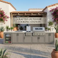 Cuisine barbecue extérieure  et station de grill pour villas Four électrique encastré sur mesure et gril en acier inoxydable