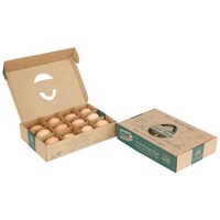 Boîte d'expédition en carton solide écologique pour œufs, emballage en papier kraft avec logo personnalisé pour ferme avicole, vente en gros