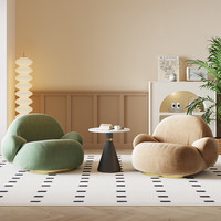 Fauteuil en velours crème moderne, une place, tendance, avec mousse haute densité, personnalisable, pour salon, petit appartement, villa