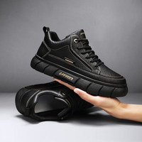 M2113 Nouvelles chaussures pour hommes, chaussures de sport tendance, polyvalentes, décontractées, imperméables, antidérapantes, classiques, noires, chaussures en cuir tendance pour hommes