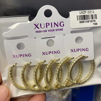 Joyería Xuping al por Mayor, Pendientes en Forma de C con Circonita y Baño de Oro de 18K, un Regalo de Joyería Romántico y Exquisito para Mujeres
