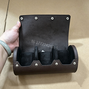 Factory Direct Luxury Brown 3-Slot Roll <b>Watch</b> Box, Travel Portable <b>Watch</b> <b>Case</b> with Custom Logo, High Quality Brand <b>Watch</b> Boxes - Product Image 5