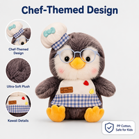 Boneka Koki Plushie Custom Grosir, Karakter Memasak Lucu, Mainan Hewan Isi Dakron, Hadiah Dapur, Lembut, Pabrik OEM ODM