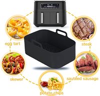 Pot en silicone réutilisable pour friteuse à air, doublures en silicone pour friteuse à air, disque souple en silicone pour friteuse à air