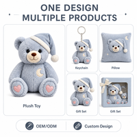 Ours en peluche brodé sur mesure, directement de l'usine, avec fonction anti-stress, tissu super doux, OEM/ODM pour marques IP originales