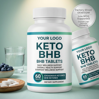 Complément de Comprimés Keto Végétaliens à Base de Cétones avec Gestion Exogène pour Adultes, Soutien Sportif et Boost de Performance, 60 Comprimés 60g OEM ODM