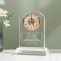 Cristal personnalisé bureau dôme arc horloge verre académie trophée remise des diplômes récompenses certificat Plaque appréciation cadeaux