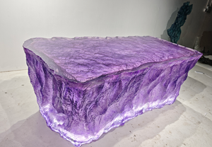 Îlot de cuisine en résine Iceberg, comptoirs translucides en cascade, table à manger, décoration intérieure pour villa, hôtel, club - Product Image 5