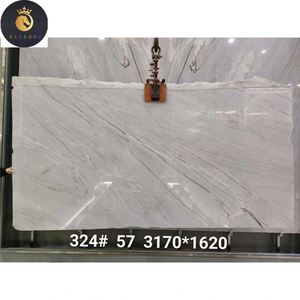 Losas pulidas de cuarcita blanca nuage bookmatched para pared de fondo - Product Image 6