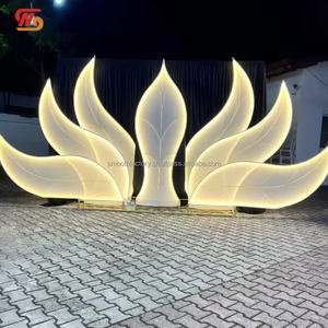 SMOOTH <b>Wedding</b> India S Shape <b>Backdrop</b> Frame Interior LED Light Metal Mesh Yarn <b>Backdrop</b> <b>Stand</b> for <b>Wedding</b> Stage - Product Image 1