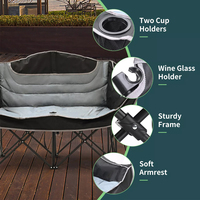 Portable grand cadre en métal Double siège Camping chaises en plein air personnalisé famille loisirs chaise Portable pliant amoureux chaise