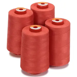 Fil de bord de verrouillage de broderie à grande vitesse en polyester résistant à l'usure fil de bord de verrouillage de vêtements de couture à brin fort