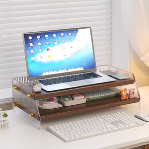 Desktop Monitor Stand With Storage <b>Shelf</b> For Office <b>Desk</b> Organization Rectangle Shape Standing Type Multipurpose Organizer - Product Image 2