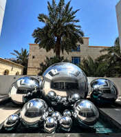 Boule miroir géante réfléchissante en PVC argenté brillant, globe de neige gonflable, ballon de fête disco pour publicité de Noël, tente