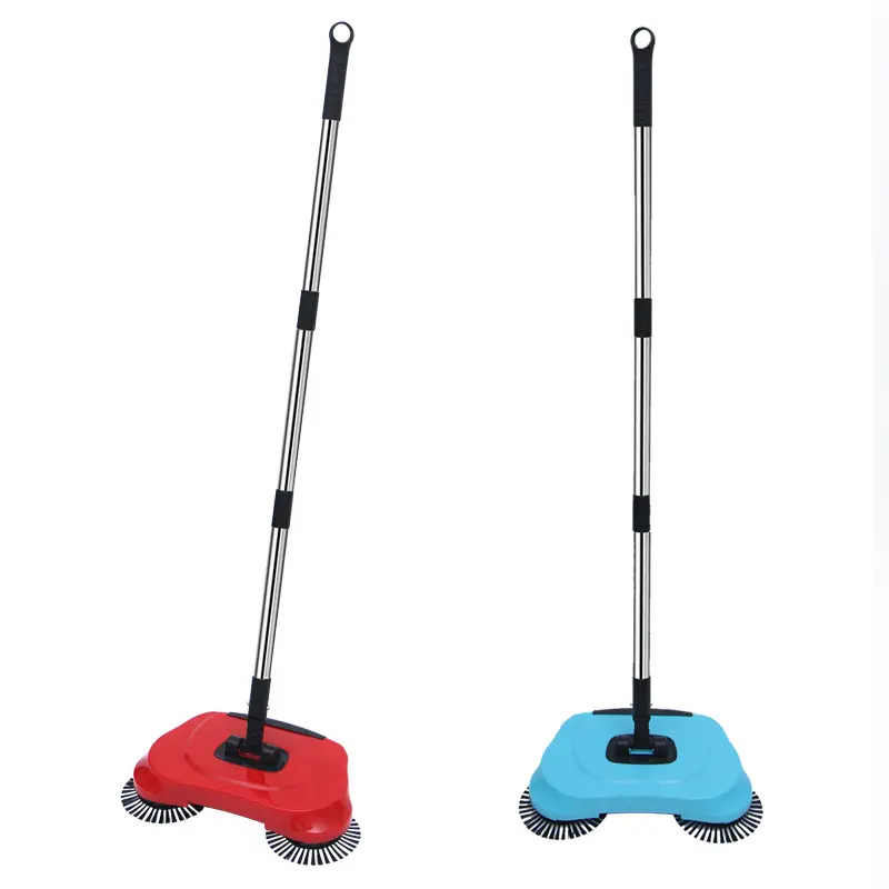 Nova máquina de varrer Mão Empurre Aço Inoxidável Handle Household Floor Cleaning Sweeper vassoura mágica