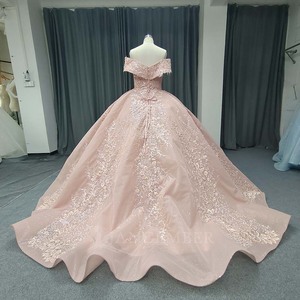 Vestido de Quinceañera Lsany233, Vestido de Fiesta de Cumpleaños para Niñas, Cuello en V, Encaje, Flores, Princesa, Rosa, Talla Grande - Product Image 3