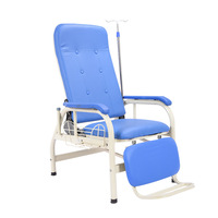 Chaise de perfusion pour patient médical réglable en acier inoxydable lit de chaise de transfusion inclinable pour hôpital portable