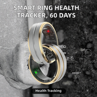 Bague connectée de suivi de santé : surveillance continue du rythme cardiaque, de l'oxygène sanguin, du sommeil et du compteur de pas, autonomie de 5 à 10 jours, rechargeable, IP68, compatible iOS