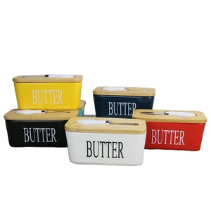 Portaburro in Ceramica con Logo Personalizzato e Coperchio in Bambù, Coltello Incluso, OEM ODM, Vendita all'Ingrosso, Contenitore per Burro da Cucina, Regalo, Fornitore Diretto di Fabbrica - Product Image 6
