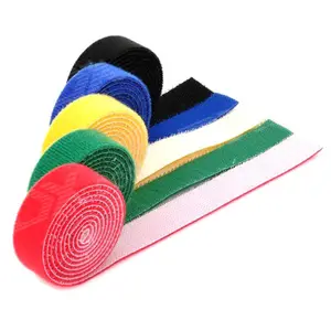 Customized Factory Wire Management Back To Back Hook And Loop Strap Opp Bag Tape SGS Custom Imprinted Logo Polyester / Nylon