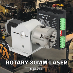 New WaveTopSign D80 Rotary Attachment Diameter 80mm Three Chuck Stepper Driver <b>Worktable</b> for Laser Marking Machine Long Service - Product Image 2