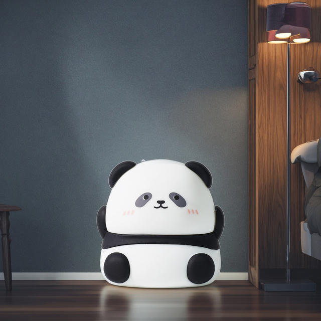 Wholesale Modern Seven Color LED Panda Lamp Battery Soft Touch Control Eco-friendly Silicone Night Light Bedroom Use Decorative