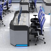 Poste de travail du centre de commande personnalisable, console moderne, bureau des employés
