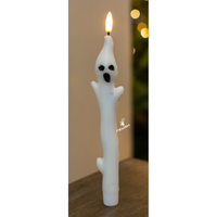 Nuevas Velas LED de Halloween con Forma de Calavera y Fantasma, Llama de Bala, Luz Blanca Cálida, Clasificación IP20, Funciona con 2 Pilas AAA