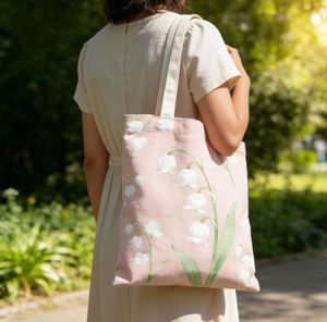 Recyclable Plain Cotton <b>Canvas</b> Shopping Tote <b>Bag</b> with Custom Logo Printed Letter Pattern Style - Product Image 1