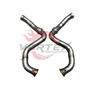 Tuyau de descente en acier inoxydable Vortex de 1,5 mm d'épaisseur, poli miroir, pour Benz AMG C63 W205 4.0T 6.2L, catalyseur à haut débit - Product Image 4