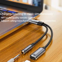USB-C auf 3,5mm Kopfhörer- und Ladeadapter 2-in-1 USB-C auf Aux-Buchse Dongle-Kabel mit PD 100W Schnellladung für Phone-Serie