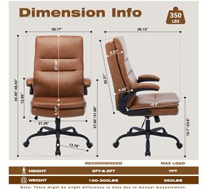 <span class=keywords><strong>Chaise</strong></span> de <span class=keywords><strong>bureau</strong></span> ergonomique en cuir <span class=keywords><strong>vintage</strong></span> marron, dossier haut, réglable, avec coussin à ressorts, accoudoirs rabattables, <span class=keywords><strong>chaise</strong></span> à bascule - Product Image 2