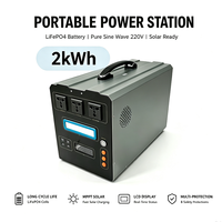 Station d'alimentation solaire portable 1200W 2000W avec contrôleur MPPT, batterie lithium-ion, panneau solaire AC pour le camping en plein air et la recharge
