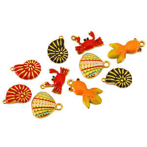 3D Conch Goldfish Crab Pendants Stainless Steel Jewelry Findings For Bracelets <b>Necklaces</b> Ornaments - Product Image 3