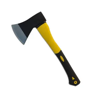 Çok amaçlı çalışma geniş balta Hatchet Ax plastik kaplı fiberglas ahşap saplı