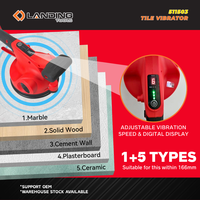 Vibrateur de carrelage sans fil 511503 avec ventouse de 166 mm, affichage numérique à 6 vitesses pour l'installation de dalles de carrelage grand format