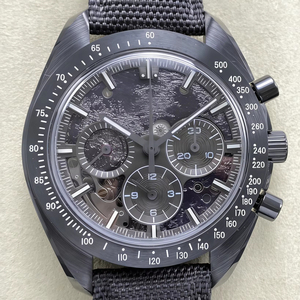 Montre mécanique de luxe de qualité supérieure, étanche, 42 mm, mouvement manuel SM Factory, chronographe squelette en céramique noire - Product Image 1