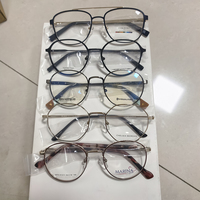 Monture de lunettes optiques vintage en métal à monture complète, design tendance, avec logo personnalisé en acétate, pour hommes, vente en gros