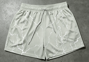 100% Polyester Vintage Breathable <b>Elastic</b> Waist Mid Knitted Worsted Printed Board Shorts OEM Service for Men - Product Image 4