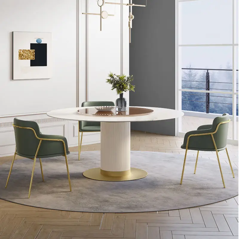 Tavolo da pranzo di lusso set tavolo da pranzo quadrato in marmo rotondo 80*80cm tavolo da pranzo quadrato