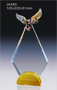 Premio de cristal con forma de placa personalizada de diseño único con base colorida de Liuli <span class=keywords><strong>Eagle</strong></span> para regalo de negocios/promoción - Product Image 5