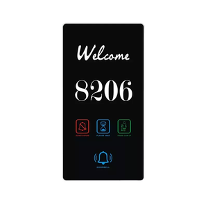 Panneau de sonnette <span class=keywords><strong>moderne</strong></span> à lumière LED pour hôtels touchant la plaque de porte d'<span class=keywords><strong>interphone</strong></span> en métal avec numéro de chambre - Product Image 1