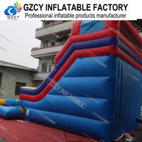 Wahana Air Tiup PVC Kustom untuk Sewa Komersial dengan Seluncuran Air Ganda dan Kolam Renang Merek GZCY INFLATABLE Model GZCY
