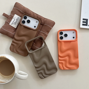 Custodia per Telefono con Effetto Ondulato 3D Arancione Opaco per <span class=keywords><strong>iPhone</strong></span> 17 16 15 <span class=keywords><strong>14</strong></span> 13 12 11 <span class=keywords><strong>Pro</strong></span> <span class=keywords><strong>Max</strong></span> 17pro, <span class=keywords><strong>Cover</strong></span> Posteriore Antiurto in <span class=keywords><strong>Silicone</strong></span> Morbido - Product Image 2