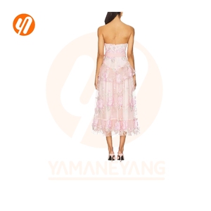 Nouvelle Robe Fille Printemps-Été 1876 à Imprimé Floral, Bretelles Bandeau, Sans Manches, Taille Ample, Détails en Dentelle Smockée, <span class=keywords><strong>Jupe</strong></span> à Volants - Product Image 5