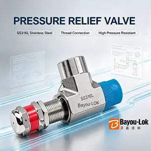 Raccord de vanne 316LSS forgé et poli, vanne de décharge à trois voies, vanne de décharge de sécurité à double ferrule pour conduites industrielles - Product Image 5