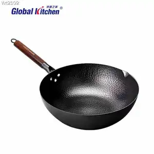 IronWoknon-stick wajan penggorengan ikan, timbangan besi perdagangan luar negeri ekspor 32cm