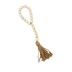 Cross-border hand-woven cotton <b>thread</b> tassel beaded American country style home decor hanging ornament made of wood <b>beads</b> - Product Image 5