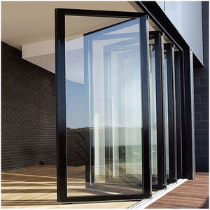 Puerta plegable de Metal plegable de estilo moderno de alta calidad, puertas de ventanas corredizas de aluminio impermeables, Red de pantalla de fibra de vidrio terminada - Product Image 4