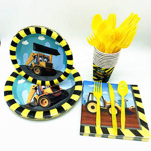 Carta personalizzata stuzzicadenti Cake Topper autocarro con cassone ribaltabile veicoli da costruzione escavatori festa di <span class=keywords><strong>compleanno</strong></span> <span class=keywords><strong>torta</strong></span> decorazioni forniture - Product Image 1
